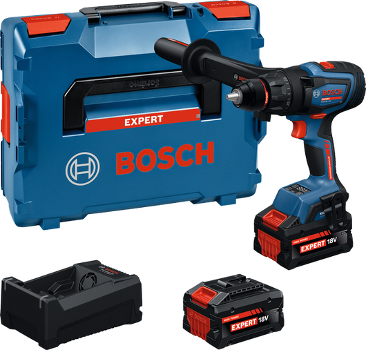 Bosch EXSR18V-150 akku-boremaskinesæt med kuffert.
